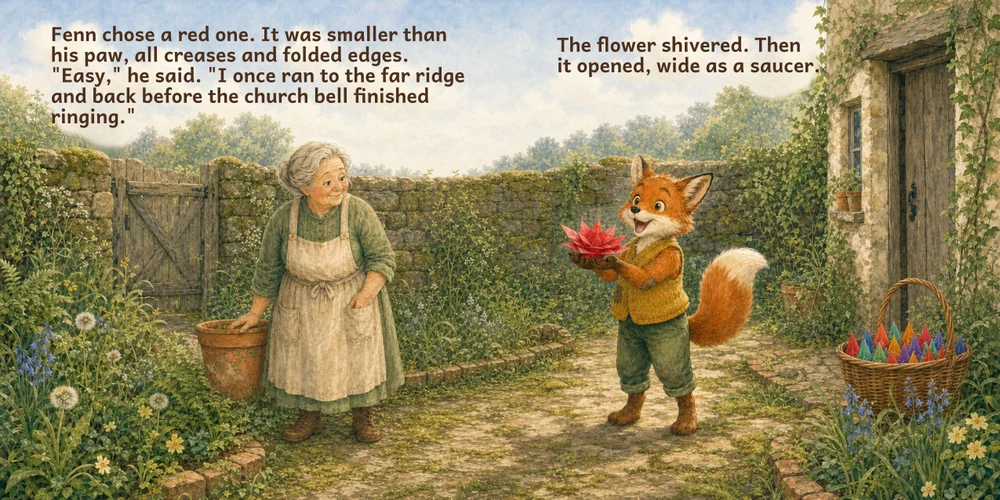 Fenn in the garden with Mrs Pipsqueak